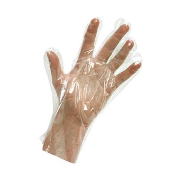 Pirštinės vienkartinės bespalvės HDPE 100 vnt XL dydis