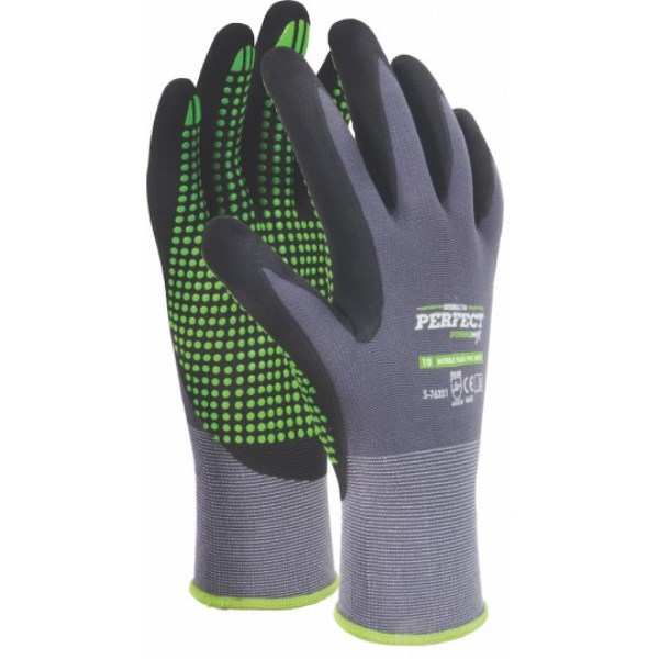 Pirštinės darbo nitrilo Flex PVC DOTS 11 dydis Stalco