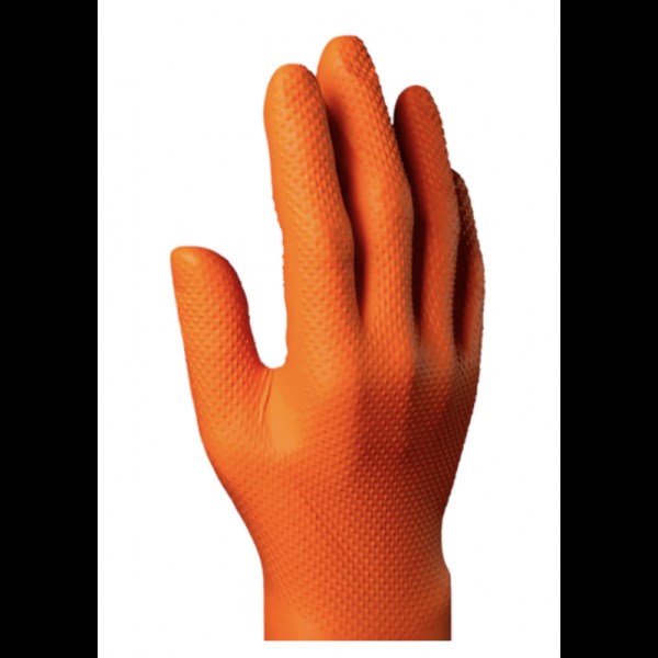 Pirštinės vienkartinės nitrilo oranžinės Ignite 50 vnt M