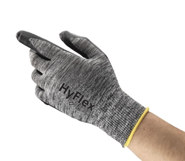Apsauginės pirštinės Ansell HyFlex 11-801, 9 dydis, itin plonos, nailonas, Nitrilo putų delno padengimas. Mažmeninė pakuotė