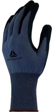 Knitted glove, Cut resistance D, nitrile-coated palm, grey 9, Delta Plus