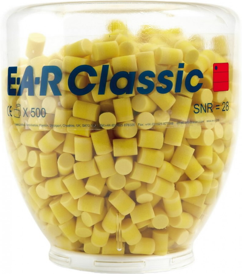 Ausų kištukai EAR Classic, 500 porų, plastikinėje pakuotėje, 3M