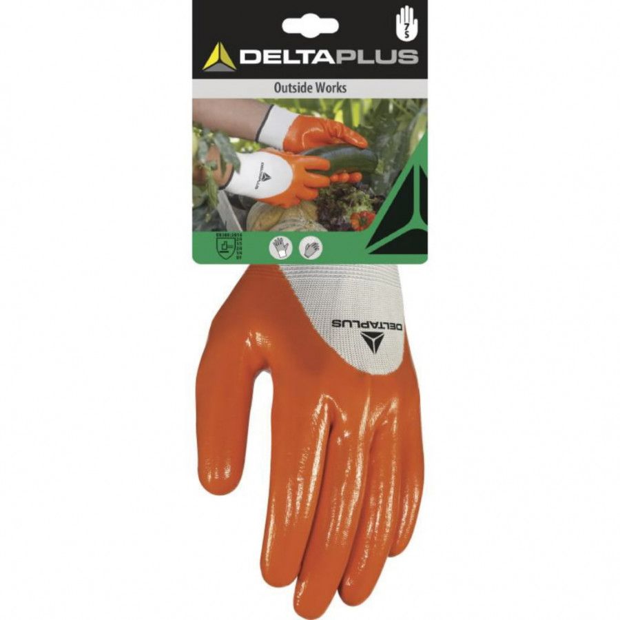 Pirštinės, poliesteris, nitrilu dengtas delnas ir pirštų gal 9, Delta Plus
