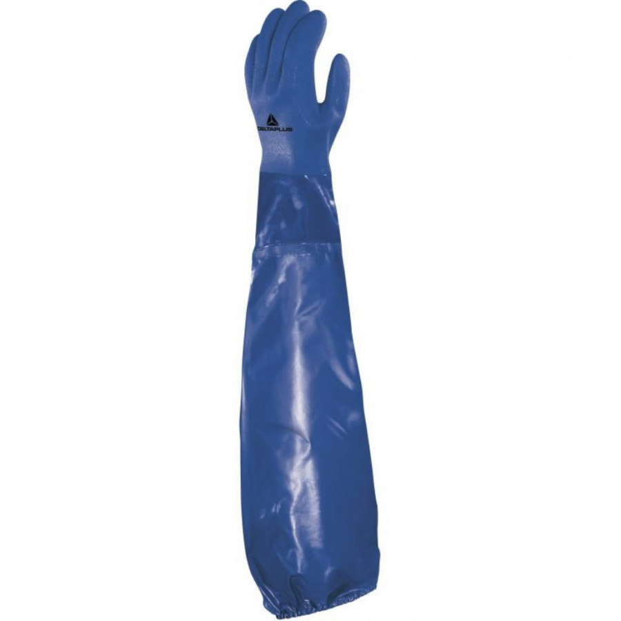 Pirštinės, PVC, su pamušalu, atsparios chemikalams, 62 cm 9, Delta Plus