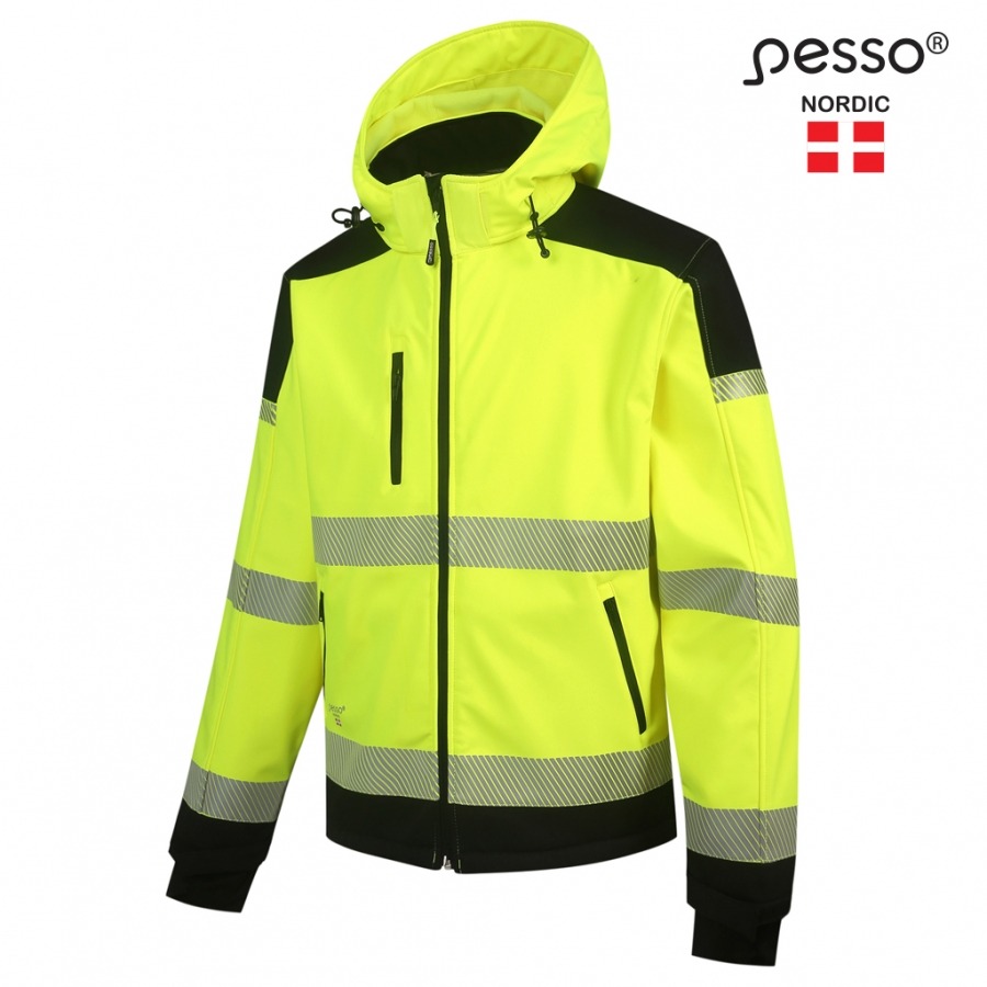 Gero matomumo Softshell striukė  Pesso  Palermo, dengta minkštu TPU sluoksniu, geltona