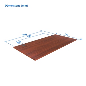 Stalviršis (LMDP) Up Up, tamsaus riešuto 1500x750mm KD-57051PT