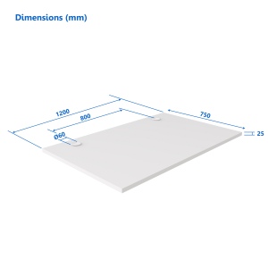 Stalviršis (LMDP) Up Up, baltas 1200x750mm W-57021PT