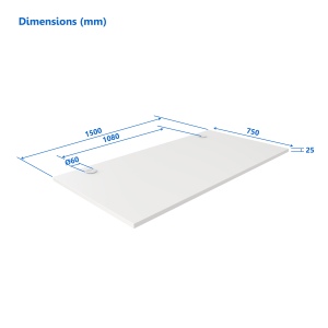 Stalviršis (LMDP) Up Up, baltas 1500x750mm W-57051PT