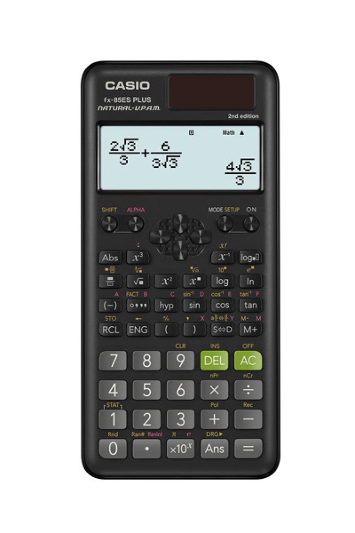 CASIO MOKSLINIS SKAIČIUOTUVAS FX-85ESPLUS-2 B, 252 FUNKCIJOS, 77X162 MM, KARTONAS, JUODAS