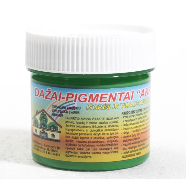 Dažai - pigmentai akriliniai šviesiai žali 120 g