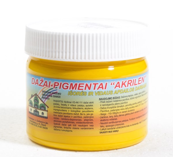 Dažai - pigmentai akriliniai geltoni 350 g