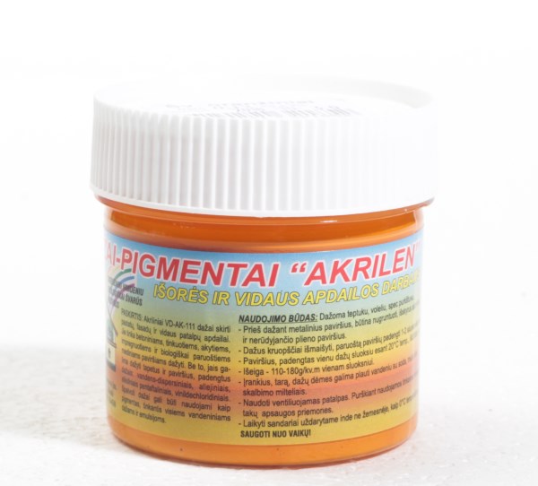 Dažai - pigmentai akriliniai šviesiai oranžiniai 120 g
