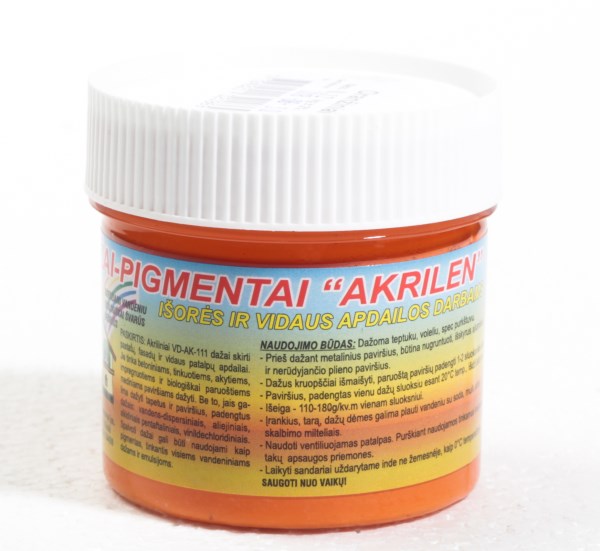 Dažai - pigmentai akriliniai oranžiniai 120 g
