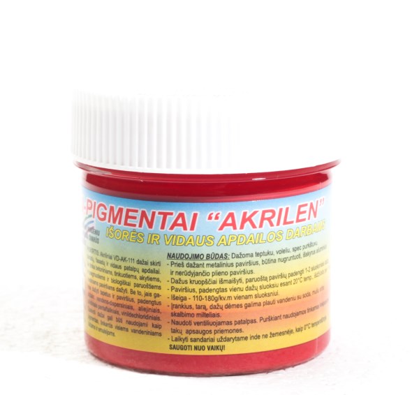 Dažai - pigmentai akriliniai raudoni 120 g