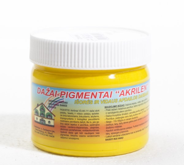 Dažai - pigmentai akriliniai geltoni 600 g