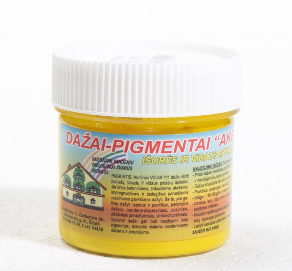 Dažai - pigmentai akriliniai citrininiai 120 g
