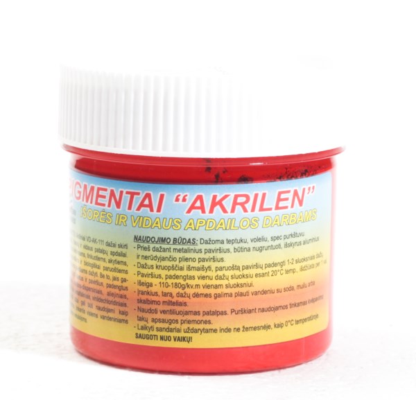 Dažai - pigmentai akriliniai šviesiai raudoni 120 g