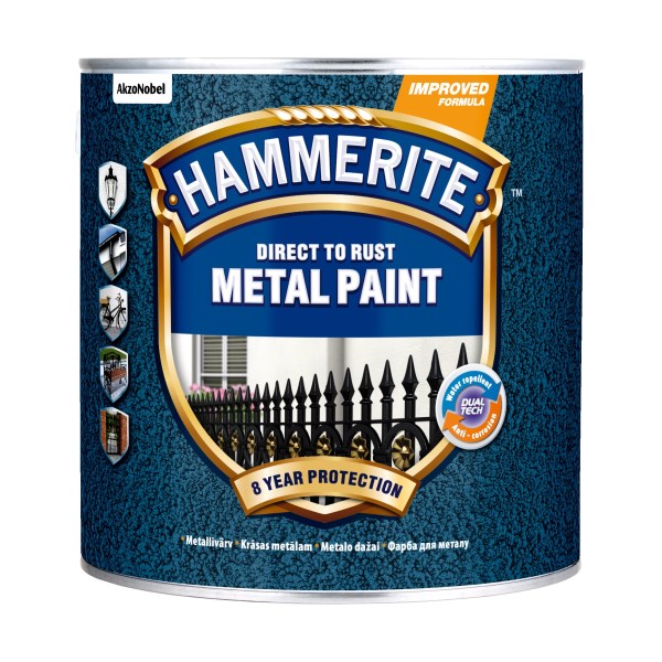 Antikoroziniai dažai HAMMERITE HAMMERED, 2,5 l, rudos sp., kaldinto metalo efekto