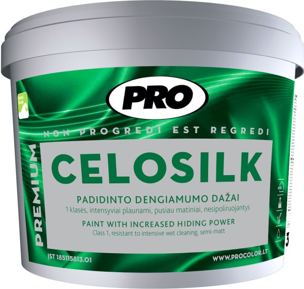 Dažai sienų ir lubų PRO CELOSILK 3 l