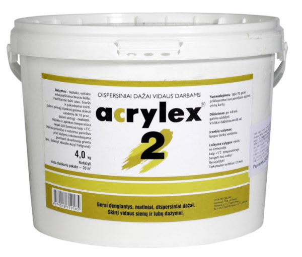 Dažai vidaus darbams matiniai Acrylex-2 15 kg