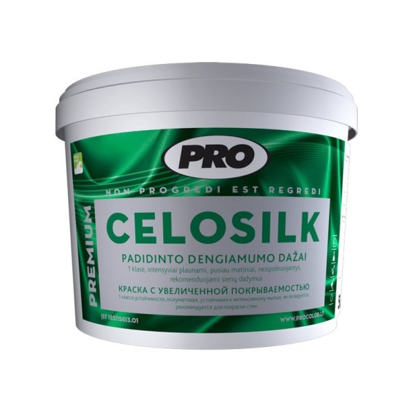 Dažai visiškai matiniai sienoms ir luboms PRO CELOSILK 1 l