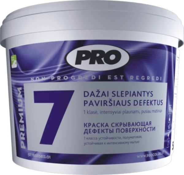 Dažai pusiau matiniai PRO Premium7 10 l