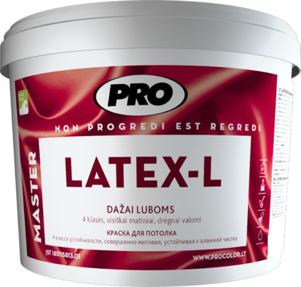 Dažai visiškai matiniai luboms PRO Latex-L 10 l