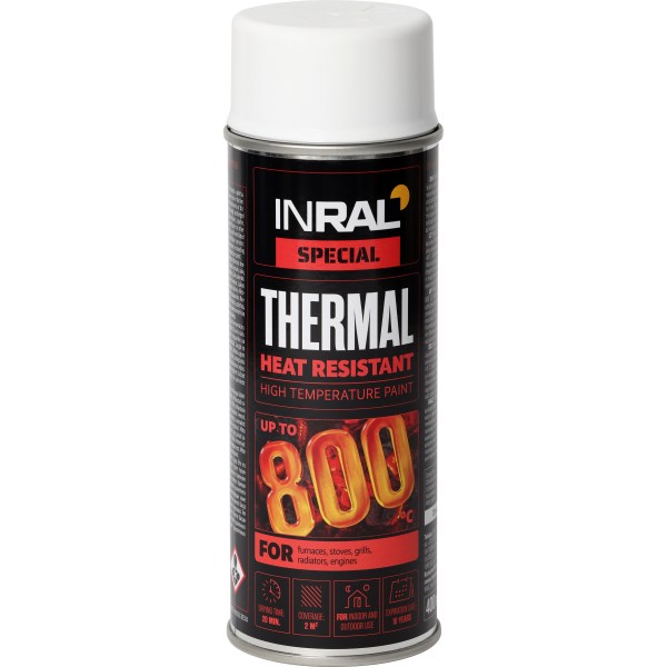 Dažai aerozoliniai INRAL HERMAL RAL9003 400 ml