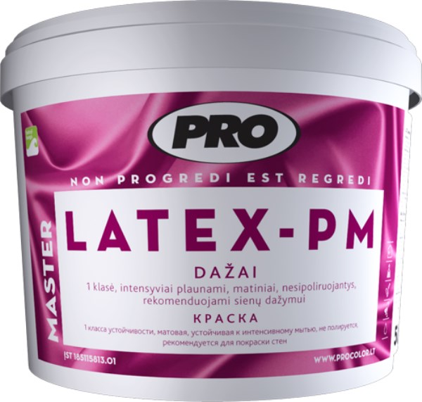 Dažai akriliniai LATEX-PM 1 l PRO