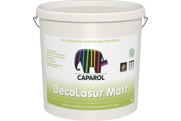 Dažai matiniai lazūriniai vidaus darbams Caparol Deco-Lasur Matt 2,5 l