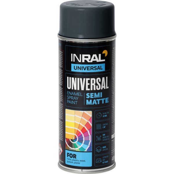 Dažai aerozoliniai universalūs INRAL CERAMIC RAL9003 400 ml