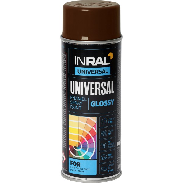 Dažai aerozoliniai universalūs  INRAL RAL8016 400 ml