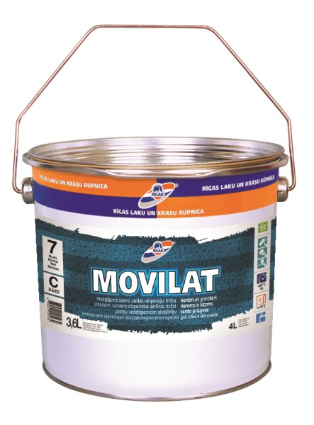 Dažai dispersiniai akriliniai MOVILAT-7 bazė A 3,6 l