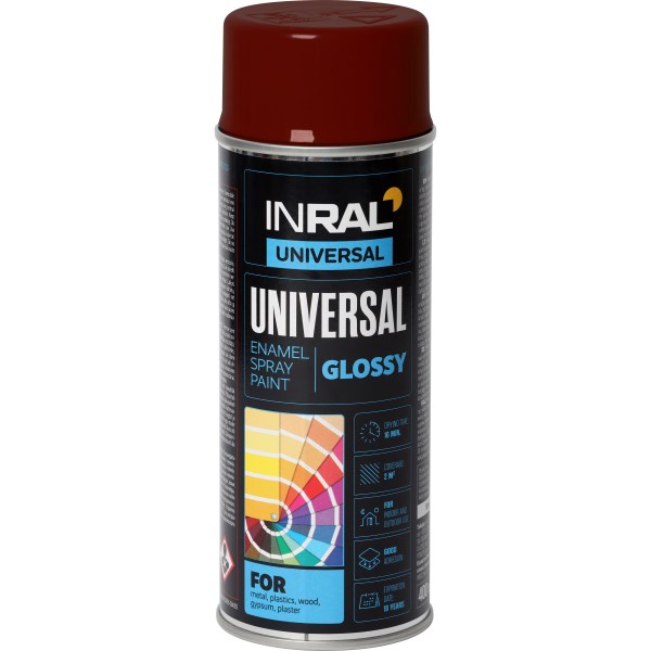 Dažai aerozoliniai universalūs  INRAL RAL3004 400 ml