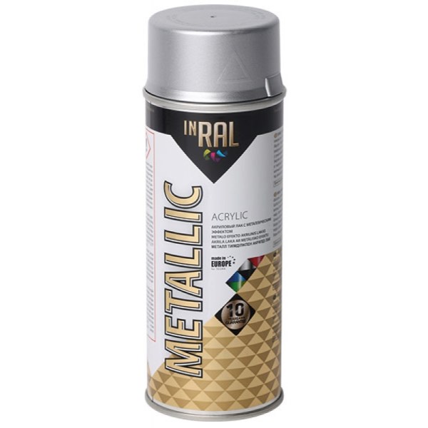 Dažai aerozoliniai INRAL METALLIC raudoni 400 ml