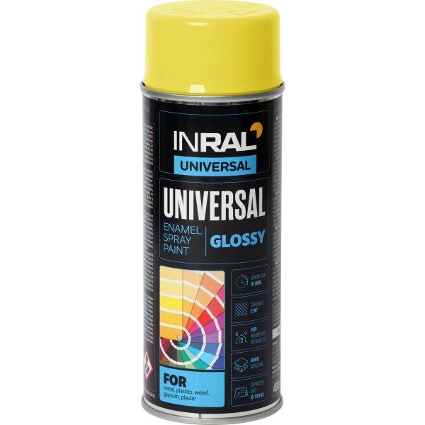 Dažai aerozoliniai universalūs  INRAL RAL1018 400 ml