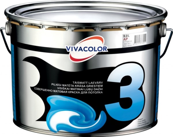 Dažai visiškai matiniai luboms VIVACOLOR 3 AP 9 l