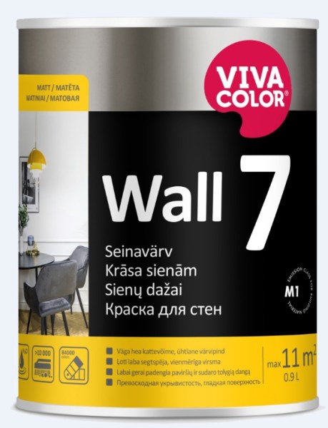 Dažai matiniai sienoms VIVACOLOR WALL 7 A 0,9 l