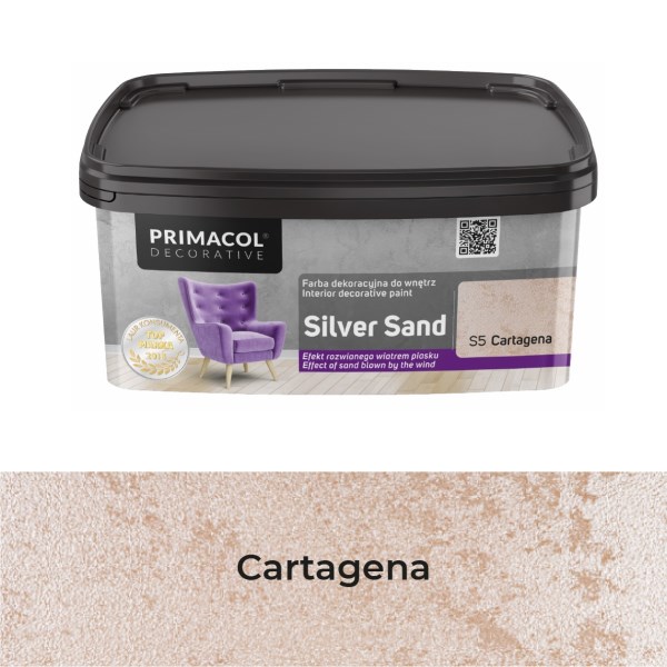 Dažai struktūriniai PRIMACOL DECOR Silver Sand 1L (cartagena)S5