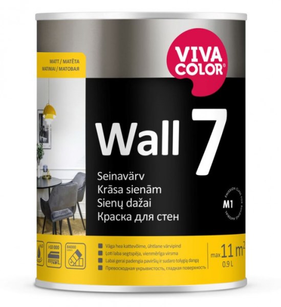 Dažai matiniai VIVACOLOR WALL 7 C 0,9 l