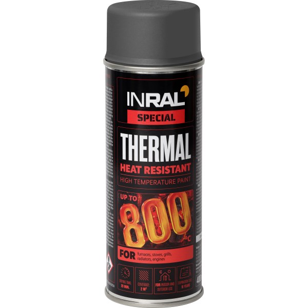 Dažai INRAL THERMAL aerozoliniai RAL7016 400 ml