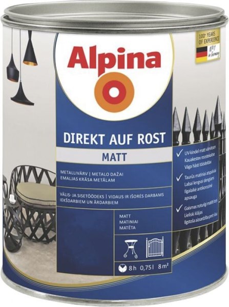 Emalė Direkt auf Rost MAT RAL 7016 0,75L