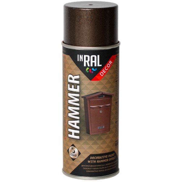 Dažai aerozoliniai INRAL DECOR HAMMER antracito spalvos 400 ml