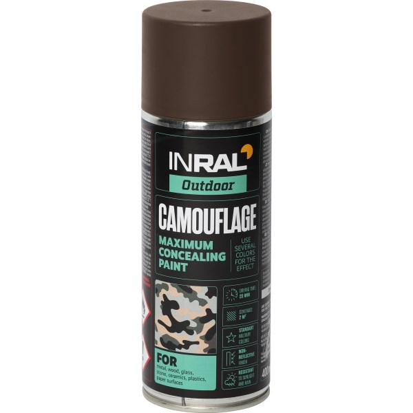 Dažai INRAL CAMOUFLAGE RAL8027 matiniai 400 ml