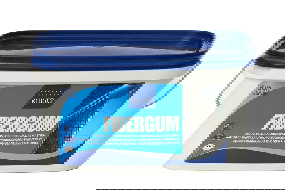 Hidroizoliacinė mastika KIILTO FIBERGUM, su mikro pluoštu, 7 kg