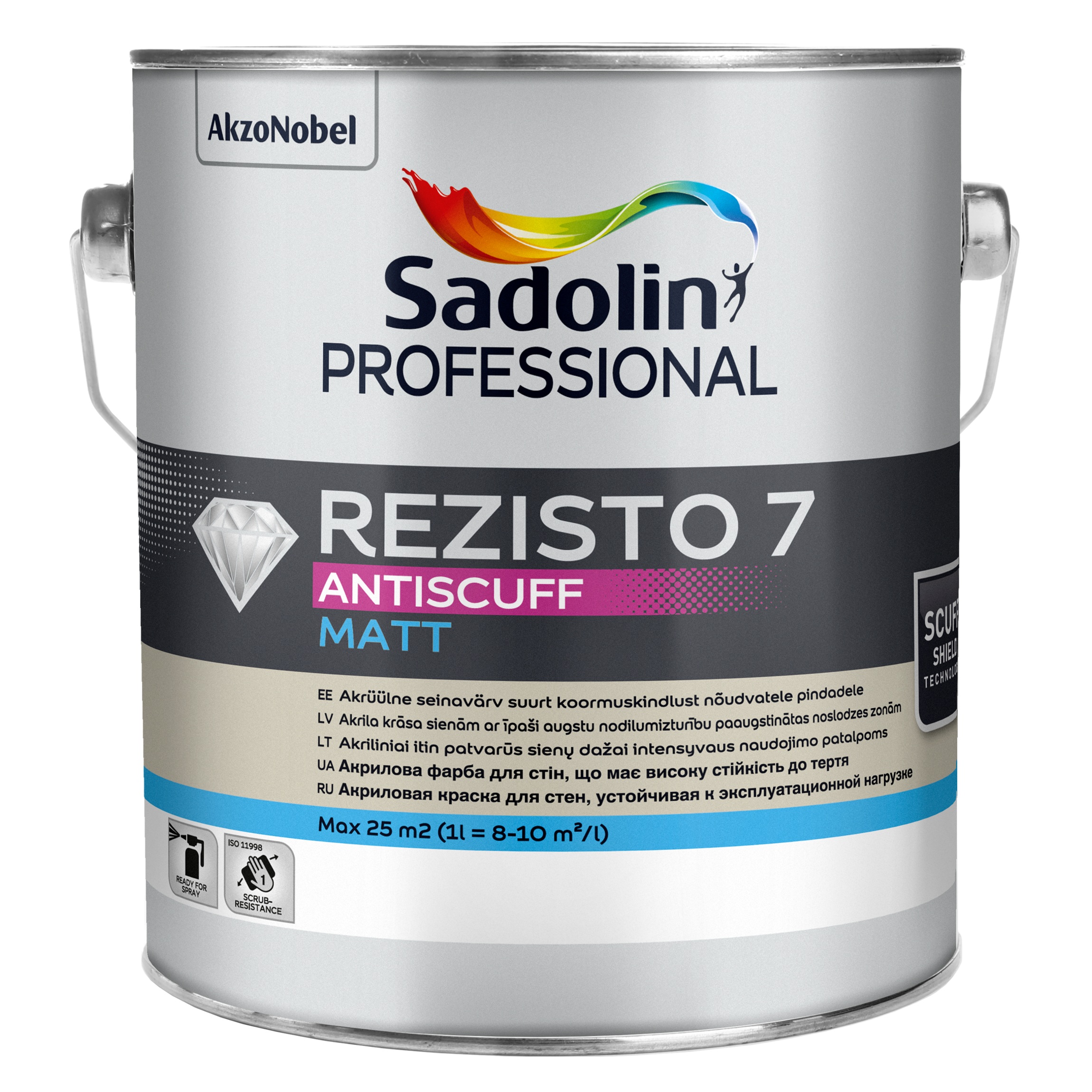 Dažai Sadolin Professional REZISTO 7 ANTISCUFF, BW (balti), 2.5l