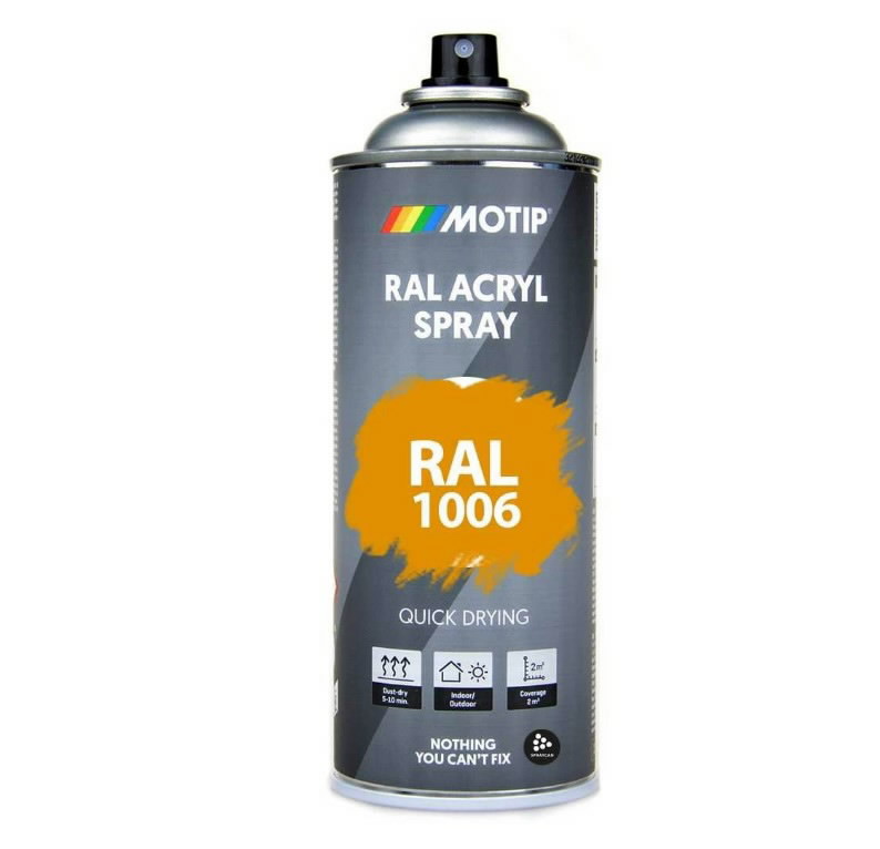 MOTIP purškiami dažai RAL 1006 Geltona blizgi 400ml, Motip
