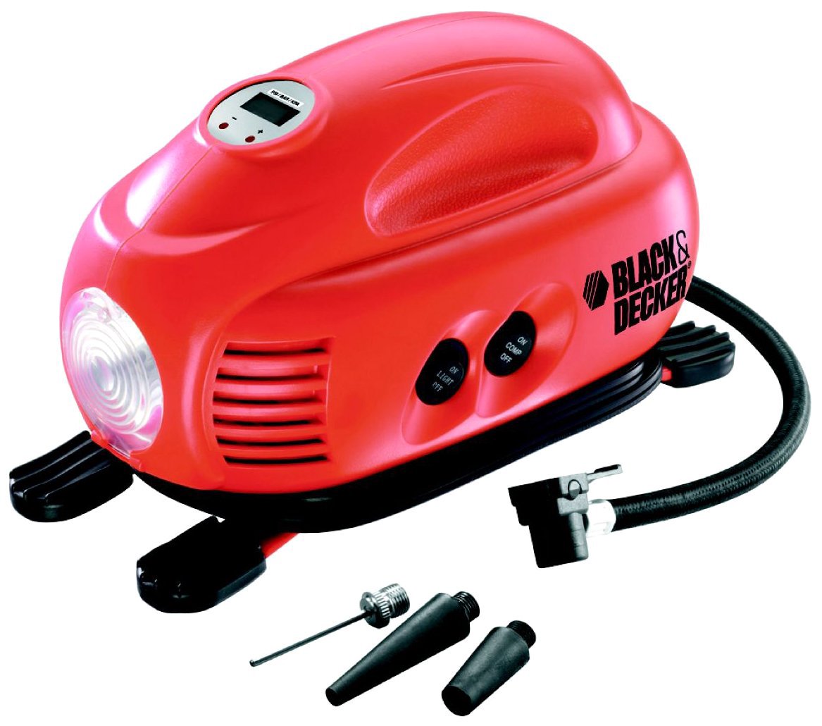 BLACK + DECKER compressor ASI200-XJ, 8,27bar, air pump (orange / black