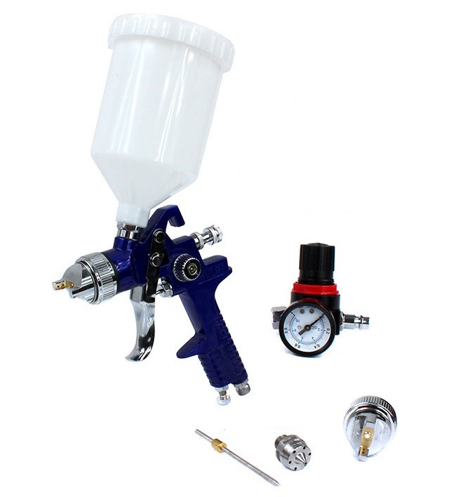 Dažymo pistoletas | HVLP | 600 cm³ | Ø 1.4 mm / Ø 1.7 mm | rinkinys 3 in 1 (H827-SET)