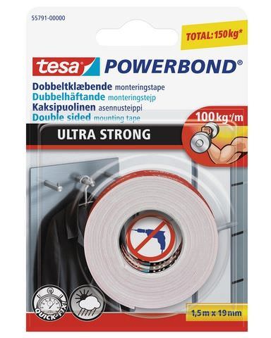 Dvipusio lipnumo juosta ULTRA STRONG, 1,5 x 0,019 m